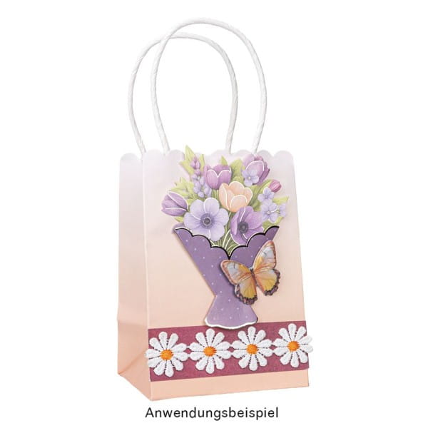 Stoffblüten-Band, Margeriten, orange, 2,5cm breit, 2m lang