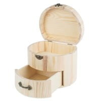Schmuckkästchen, Holz, 16,5cm x 13,5cm x 12,5cm, mit Schublade und verschließbarem Deckel
