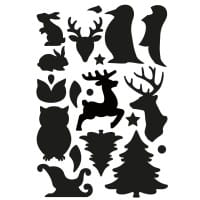 Laser-Kunststoff-Schablonen, DIN A4, Winter, Weihnachten, 6 Stück