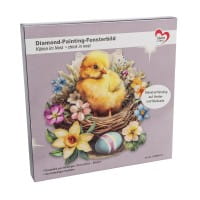 Diamond-Painting-Fensterbild, Küken im Nest, 20cm, doppelseitig