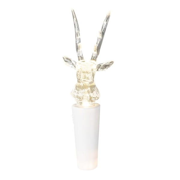 LED-Flaschenlicht mit 2 LED-Lämpchen, Rentier, 12,5cm hoch, weiß