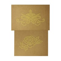 Bügel-Strass-Schablonen, Rose & Schnörkelornament, 2er Set
