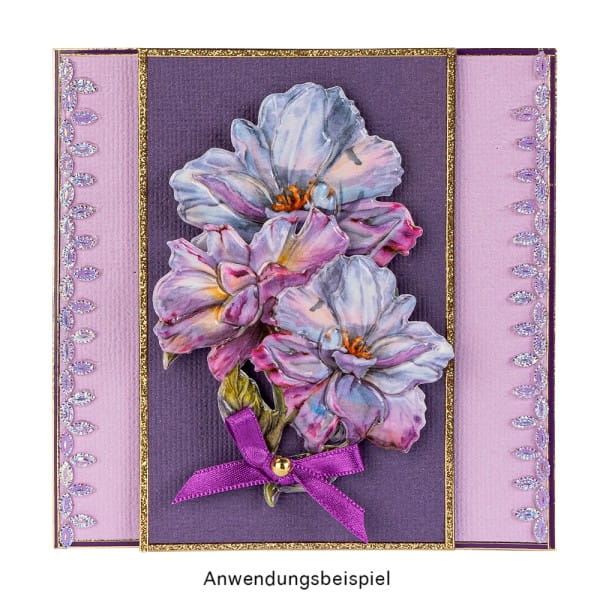 3-D Relief-Sticker, Blumen & Schmetterlinge 4, 21cm x 30cm, verschiedene Größen, selbstklebend