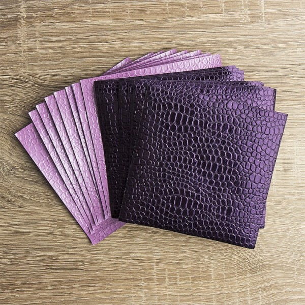 DuoDesign Faltfolien, Kroko-Optik, 10cm x 10cm, 65 Blatt, aubergine