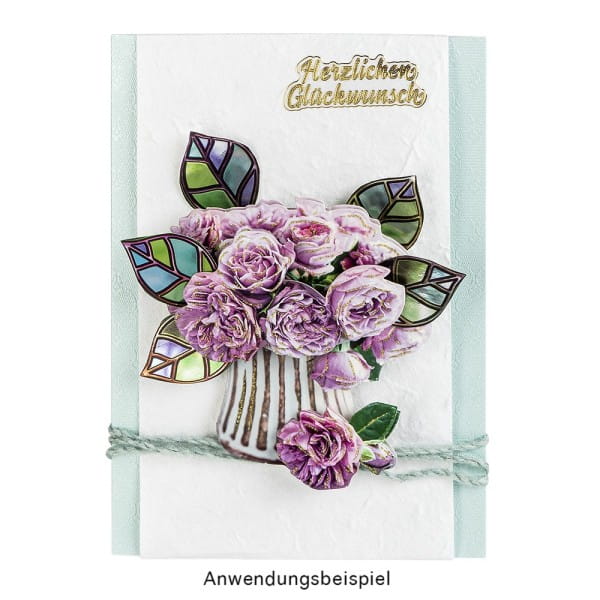 Motiv-Spiegelkarton, Blatt-Ornamentik, 4 verschiedene Designs, DIN A4, 20 Bogen