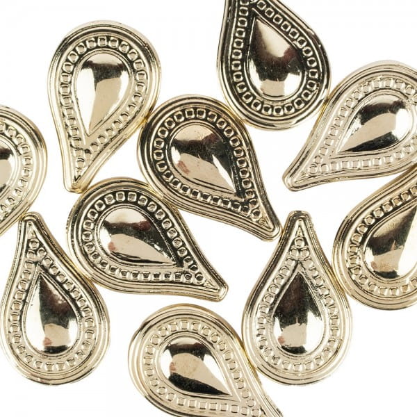 Perlen, Tropfen, 3,5cm x 2,2cm, hellgold, 10 Stück