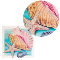 Diamond-Painting-Grußkarte, Strass, Muscheln, 16cm x 16cm, inkl. Zubehör