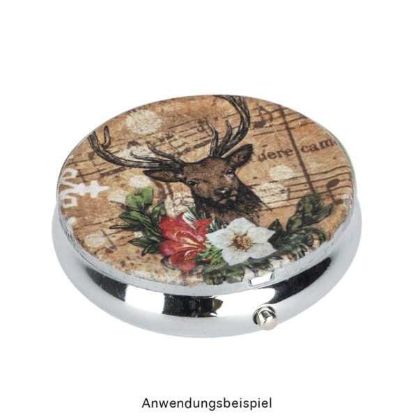 Pillendosen rund, Ø 5cm, 1,4cm hoch, silber, 2 Stück