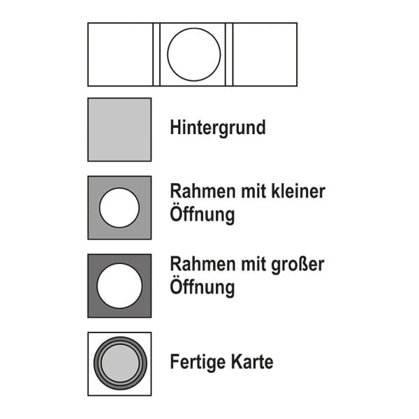 3-D Tunnelkarten & Umschläge, Sortierung 2, 16cm x 16cm, 30-teilig, 5 Stück