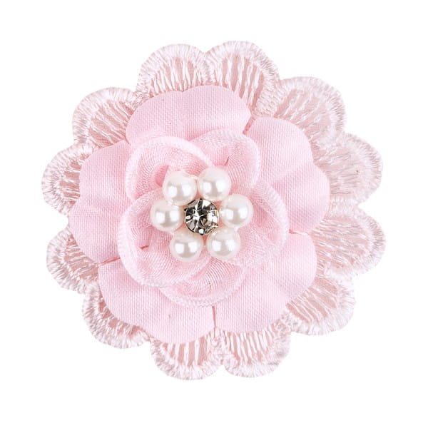Spitzen-Blüten, mit Perlen, Ø 5cm, rosa, 10 Stück