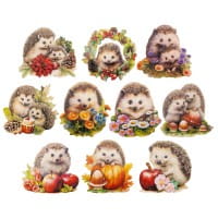 3-D Motive, Niedliche Igel, 7,5-8,5cm, 10 Motive