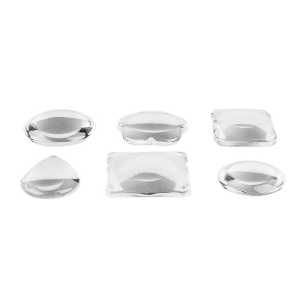 Cabochons, Mix 3, versch. Designs & Größen, klar, 6 Stück