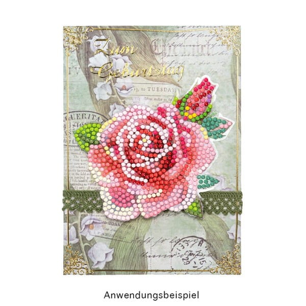 Diamond-Painting-Sticker, Elegante Blüten, DIN A4, 4 Bogen