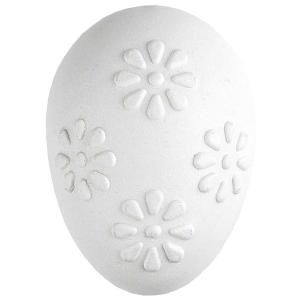 Deko-Eier, Ø 4cm, 5,8cm hoch, weiß, geprägte Ornamentik, 10 versch. Designs, 10 Stück