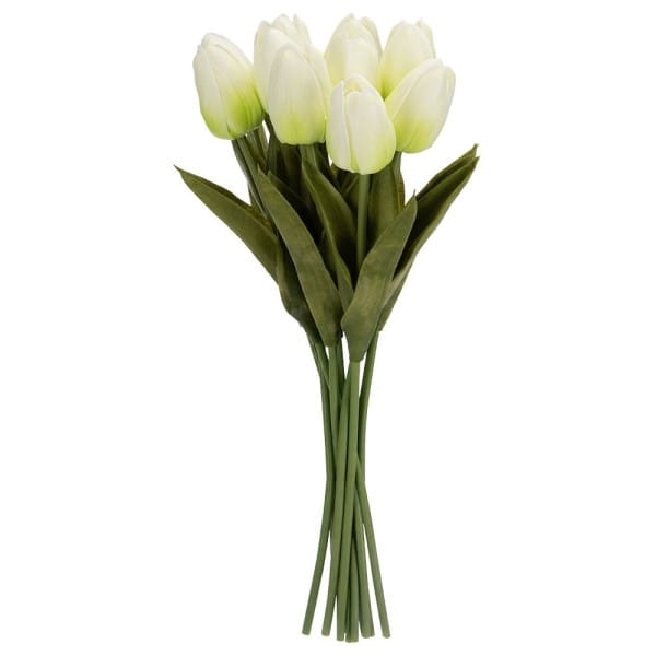 Deko-Blumen, Tulpen, 33cm lang, cremeweiß, realistische Optik, 10 Stück
