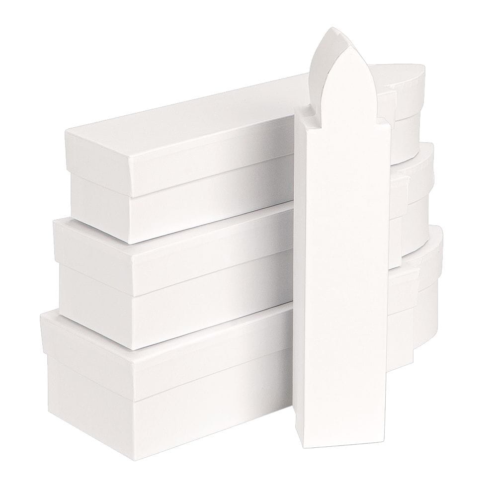 Geschenkboxen, Kerze, 4 versch. Größen, mit Deckel, weiß, 4 Stück | Taschen & Boxen aus Papier | Geschenktaschen & Boxen | Deko- & Geschenkartikel