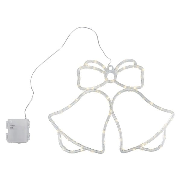 LED-Glocken zum Aufhängen, 32cm x 43cm x 0,5cm, 80 LEDs in Warmweiß