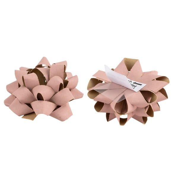 Geschenkband- & Schleifen-Mix, Jute & Kraftpapier, 2 Schleifen, 1 Geschenkband, Rosatöne