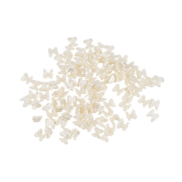 Miniatur-Schmuckstein-Schmetterlinge, perlmutt, 0,6cm x 0,6cm x 0,3cm, champagner, 100 Stück