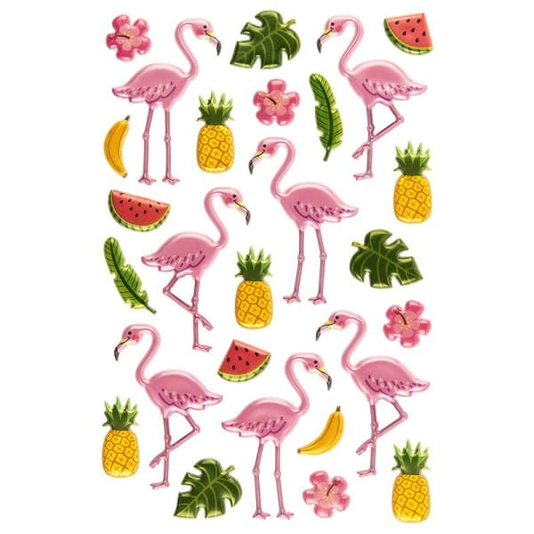 Relief-Sticker, Flamingos, 15cm x 10cm, 27 Sticker