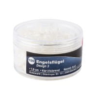 Engelsflügel aus Acryl, Design 3, 1,9 cm, klar-irisierend, 100 Stück