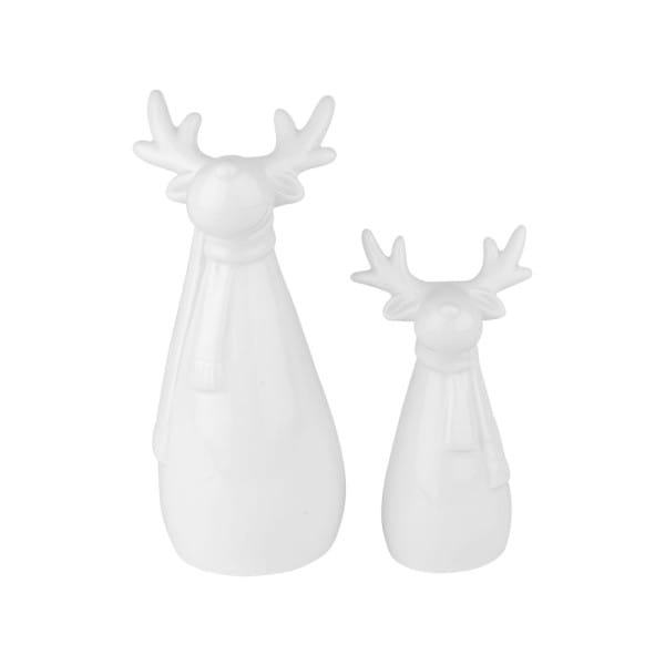 Deko-Figuren, Elche 2, 2 Designs & Größen, weiß, 2 Stück | Weihnachts- Figuren | Basteln Weihnachten | Bastelbedarf für Anlässe