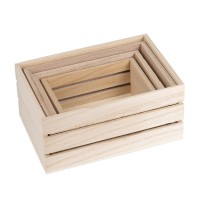 Kisten, Holz, rechteckig, verschiedene Größen, 4 Stück