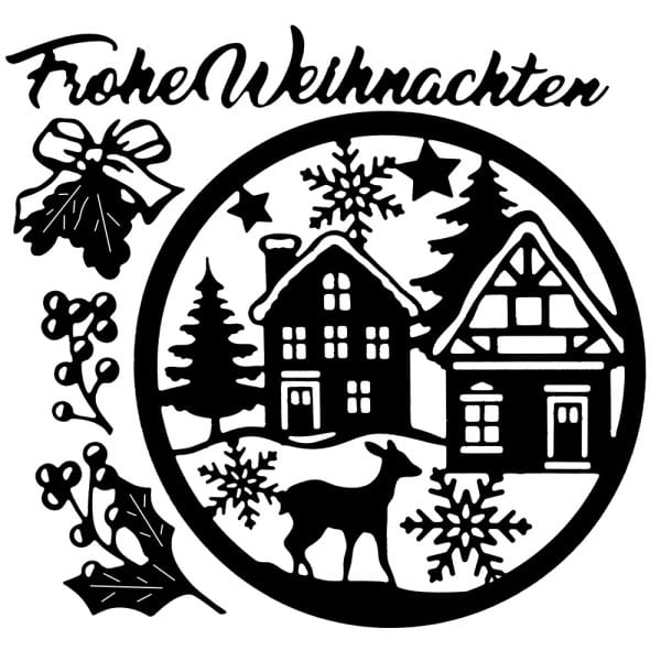 Stanzschablonen, Winterszene 1, 5 Stück