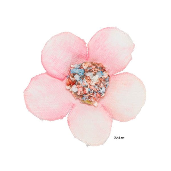 Deko-Blüten, Blütenköpfe, Ø 2,5cm, weiß-pink, 50 Stück