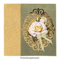 Laser-Kartenaufleger, Zierdeckchen, Ornament 9, 13,2cm x 10,4cm, 220 g/m², 5 Farbtöne, 20 Stück