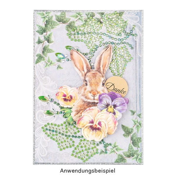 Strass-Ornamente, Blumen & Blätter, mehrfarbig, teilweise mit Veredelung, 5 Bogen