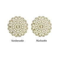 Metall-Ornamente, Design 34, Ø 8,1cm, hellgold, 3 Stück