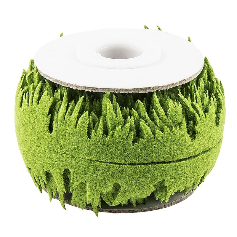 Gras-Zierband aus Filz, 2x 2m lang, 15mm breit, olivgrün | Oster-Accessoires | Basteln Ostern | Bastelbedarf für Anlässe