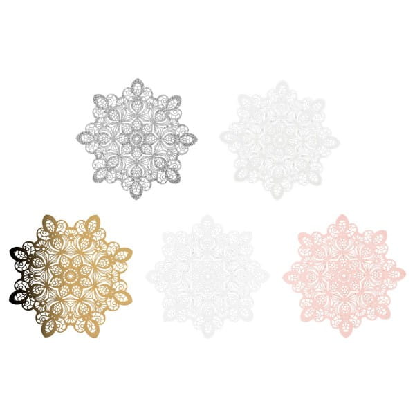 Laser-Kartenaufleger, Zierdeckchen, Ornament 21, Ø 14cm, 220 g/m², 5 Farbtöne, 20 Stück