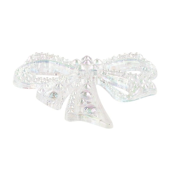 Kristallkunst-Schmucksteine, Schleife, 4,5cm x 4,5cm, transparent, irisierend, weiß, 7 Stück