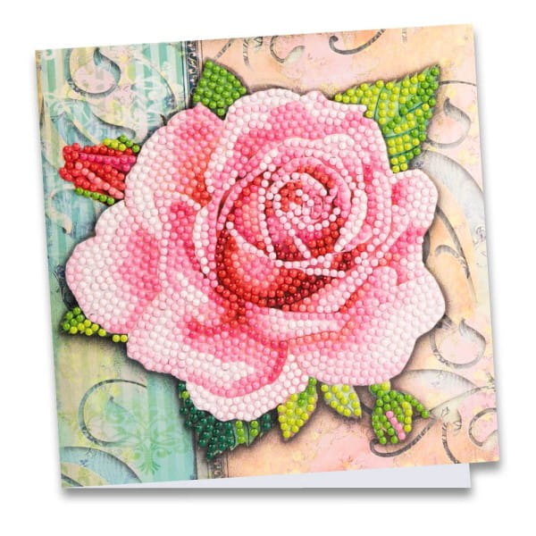 Diamond-Painting-Grußkarte, Rose 4, 16cm x 16cm, inkl. Zubehör