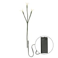 LED-Blumenstiel, mit 3 flexiblen Blütenstempeln, 25cm hoch, 15 LEDs in Warmweiß, mit Timer