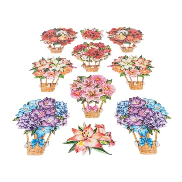 3-D Relief-Sticker, Blumen-Ballons, verschiedene Größen, selbstklebend