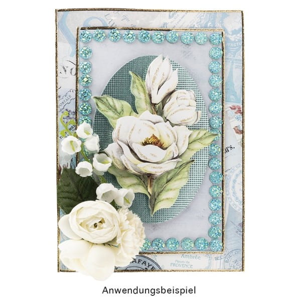 3-D Motive, Blumen in Weiß, 7-11cm, 10 Motive