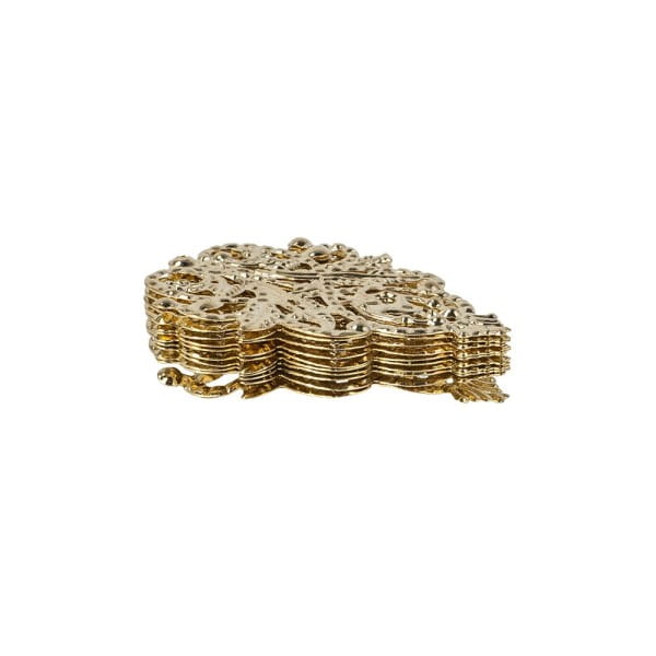 Metall-Ornamente, Design 13, 4,8cm x 3,5cm, hellgold, 10 Stück