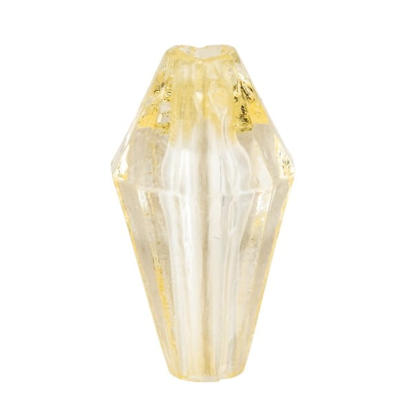 Diamanttropfen-Perlen, transparent, 12mm, gelb, 50 Stück
