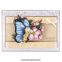 Kristallkunst, Blüten-Bordüre 3, 10cm x 30cm, selbstklebend, klar irisierend