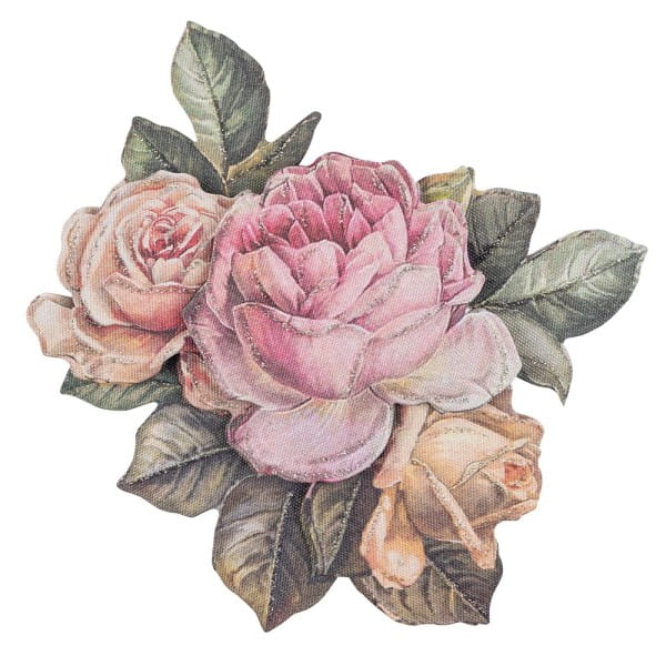 3-D Motive, Vintage-Rosen, mit Perlmutt-Leinenstruktur, 7-10,5cm, 10 Motive