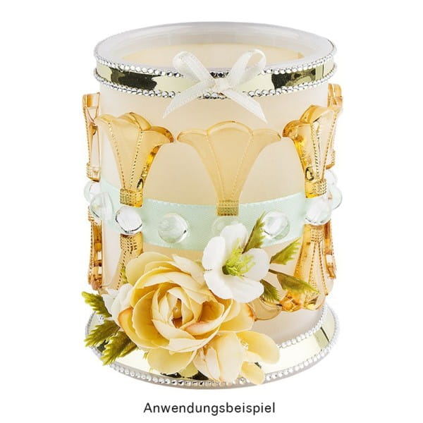 Kristallkunst, Engel, selbstklebend, Kopf: klar, Flügel: klar-irisierend, Kleid: bernstein hell