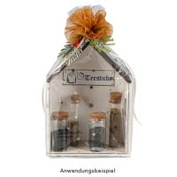 Blockbodenbeutel, Sterne, 12cm x 8cm, 25cm hoch, goldener Foliendruck & Einlegeboden, 30 Stück