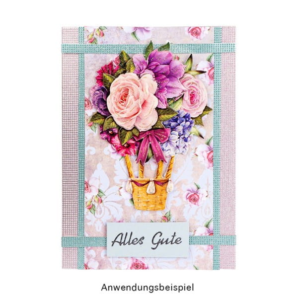 Duo-Design-Papiere, Rosen Deluxe 1, beidseitig bedruckt, 25cm x 25cm, 250g/m², 20 Blatt