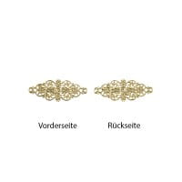 Metall-Ornamente, Design 19, 6,2cm x 2,4cm, hellgold, 10 Stück