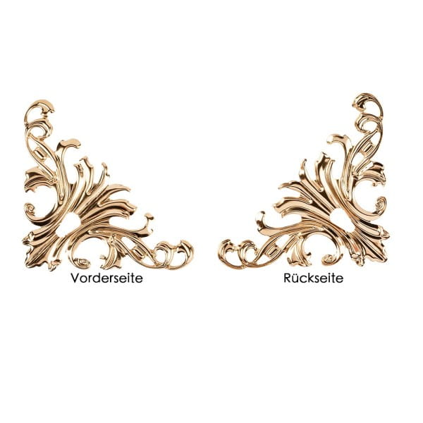 Metall-Ornamente, Design 3, 8cm x 4,5cm, roségold, 5 Stück