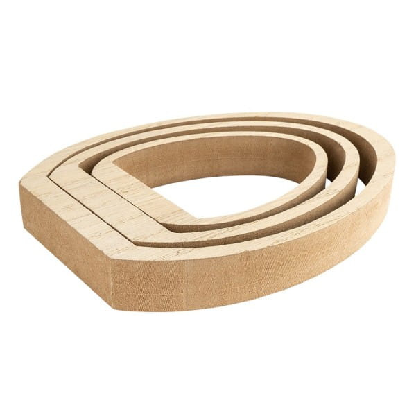 Ei-Podeste, Rohlinge aus Holz, 10 bis 16cm hoch, 3 Stück
