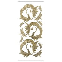 Sticker, Einhörner & Libellen, Perlmuttfolie, gold